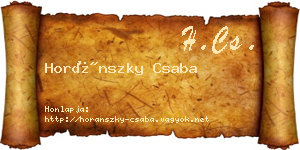 Horánszky Csaba névjegykártya