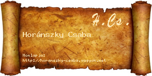 Horánszky Csaba névjegykártya