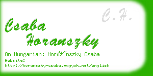 csaba horanszky business card